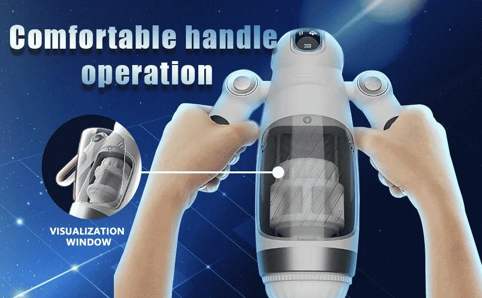 White Bella Bot Robot Telescopic Vibration Male Penis Auto Stroker