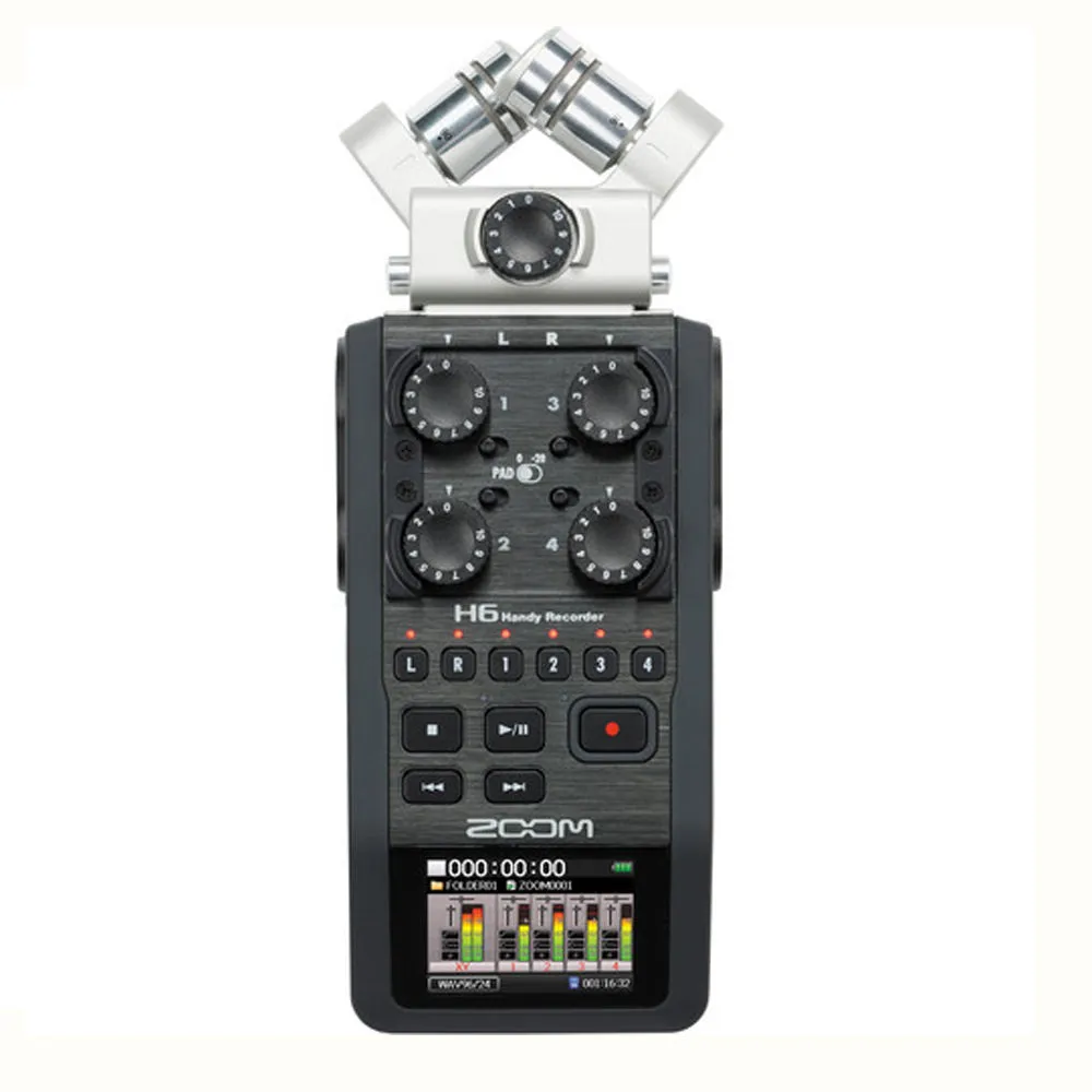 Zoom H6 6-Input / 6-Track Portable Handy Recorder with Interchangeable Mic Capsules