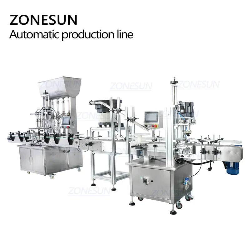 ZS-FAL180A7 Automatic Honey Jam Chili Sauce Tomato Paste Bottle Filling Capping Machines Line With Cap Feeder Vibratory Bowl Sorter