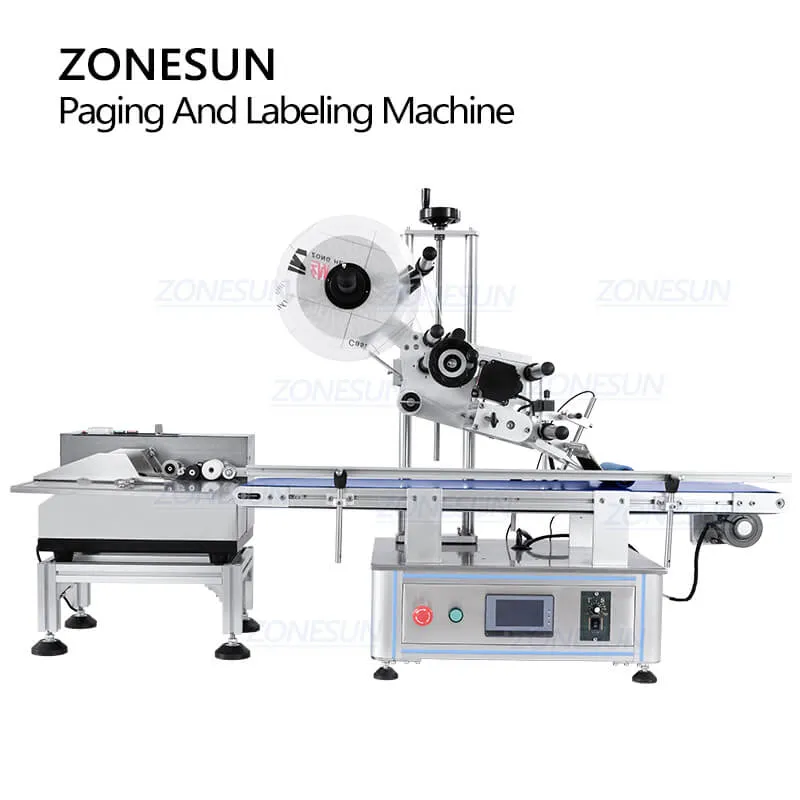 ZS-TB150PBF Automatic Plastic Bag Pouch Sample Box Paging Labeling Machine